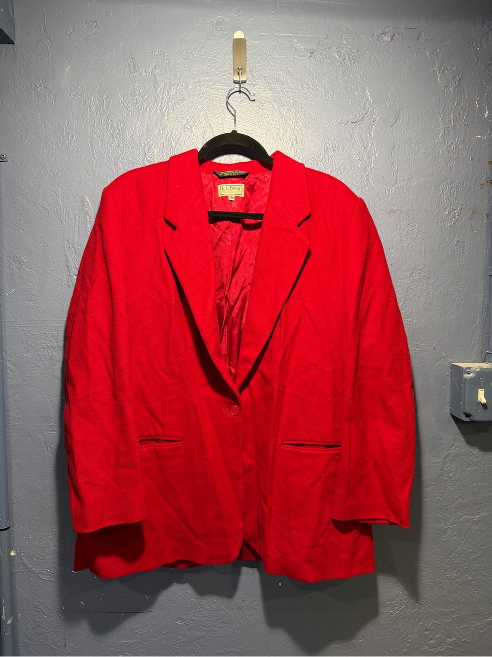 L.L. Bean Women's Bright Red Single-Button Wool Blazer